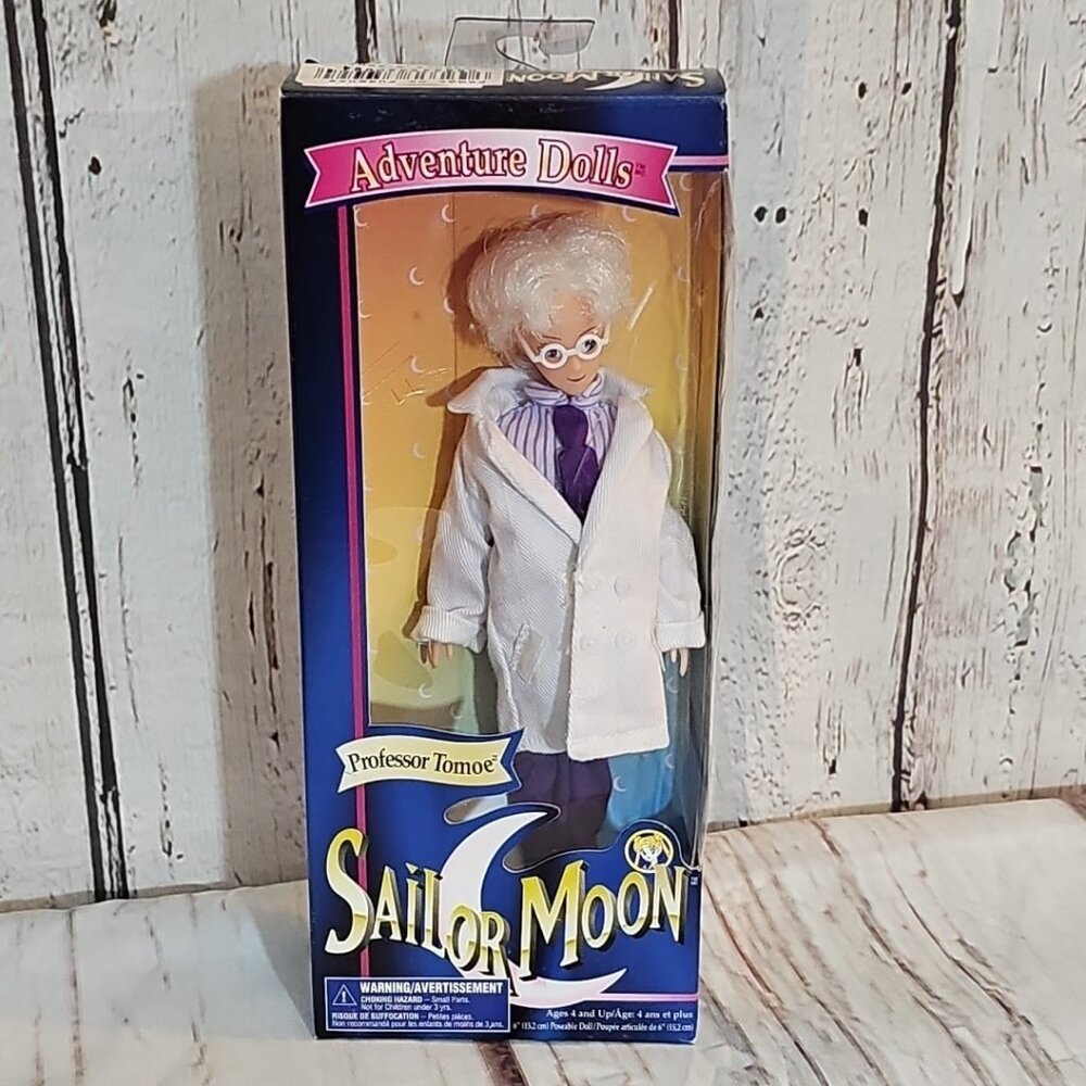 6" Irwin Sailor Moon Adventure Doll Professor Tomoe Doll w Stand 1997 New in Box
